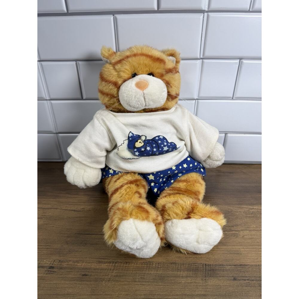 Vintage - Build A Bear - Orange Tabby Cat, Floppy Kitty w/ Pajama Set